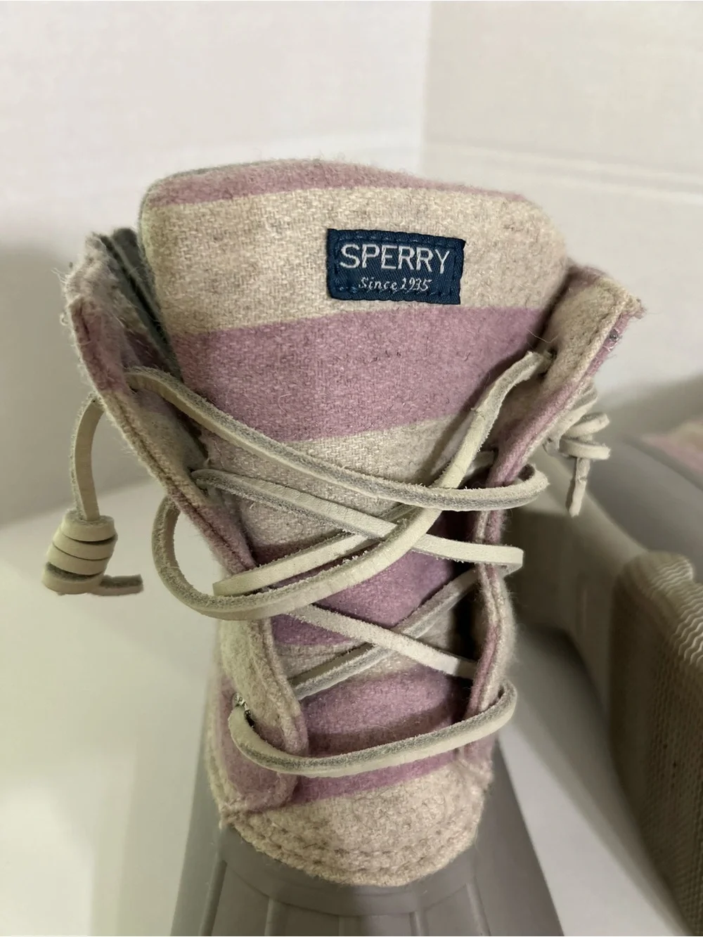 Sperry Duck Boots Gray Saltwater Wool STK162241 G19-61803 Girls Youth Size 6 M